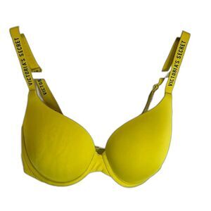 Victoria’s Secret Lime Green T-Shirt PushUp Full Coverage Underwire Bra Sz 36D
